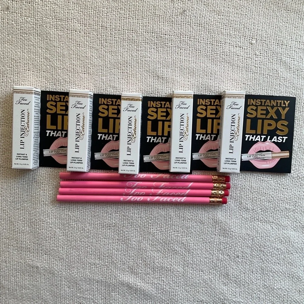 5 PACK Too Faced Lip Injection Extreme .05 Oz Lip‎ Plumper Instant New w/ gift